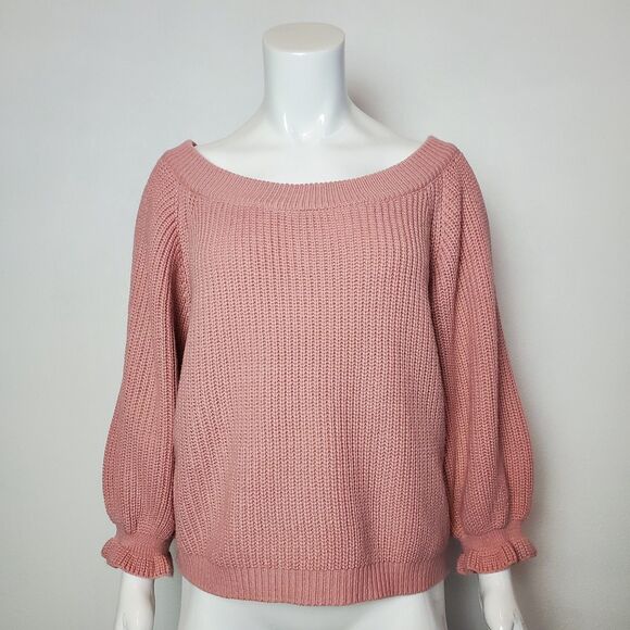 Max Studio Pink Balletcore Balloon Sleeve Sweater - Picture 2 of 9